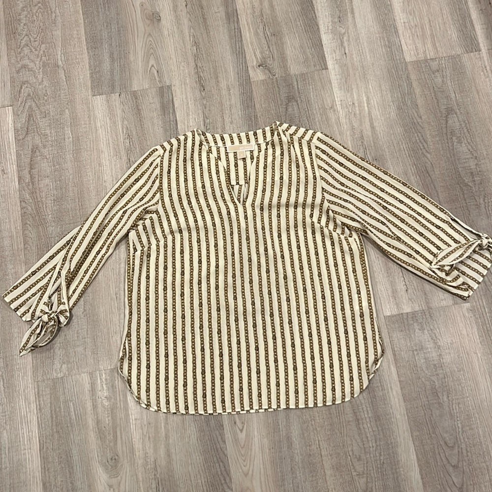 Michael Kors Bone Gold Chain Print Top